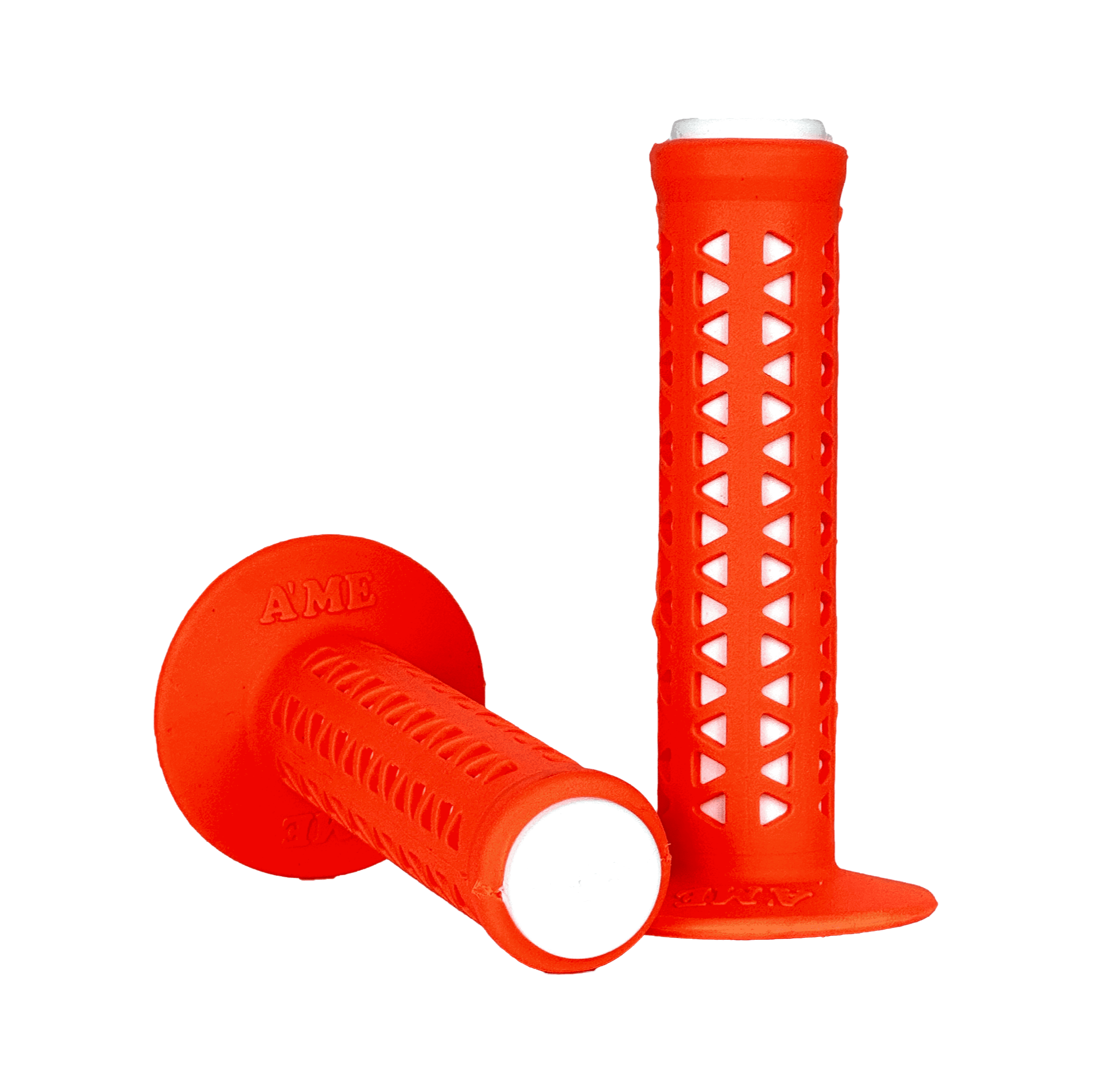 AME Unitron re-issue retro BMX grips - Fluorescent Orange over White