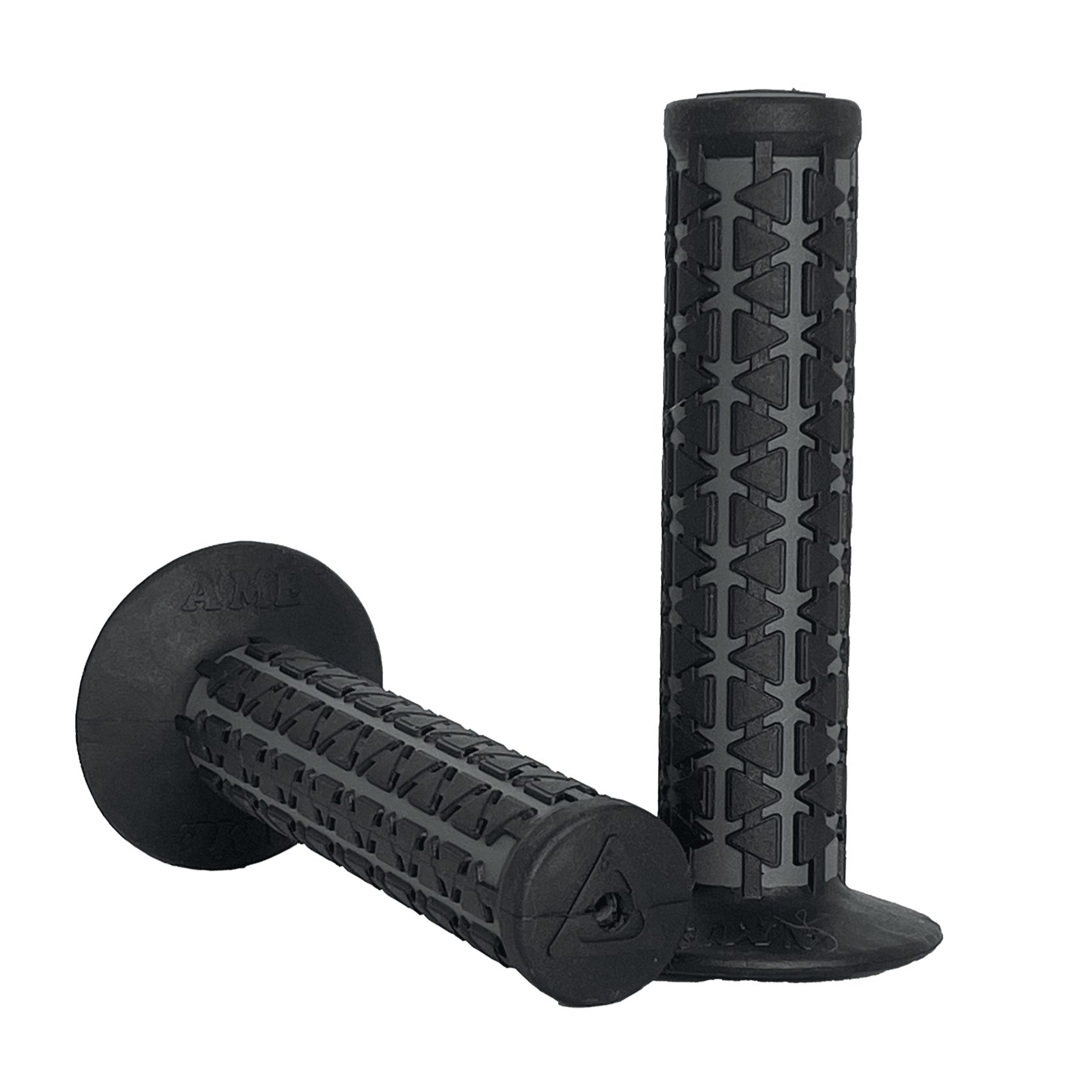 AME Dual BMX Grips - Flanged - Black over Gray - Made in the USA