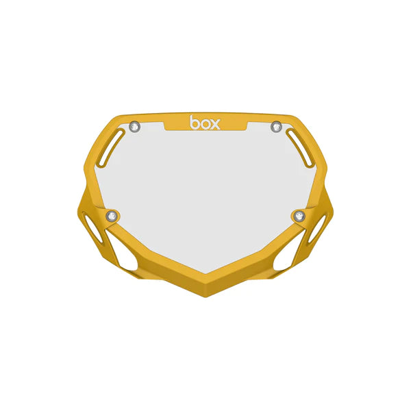 Box Two Mini / Cruiser BMX Number Plate - Yellow + White