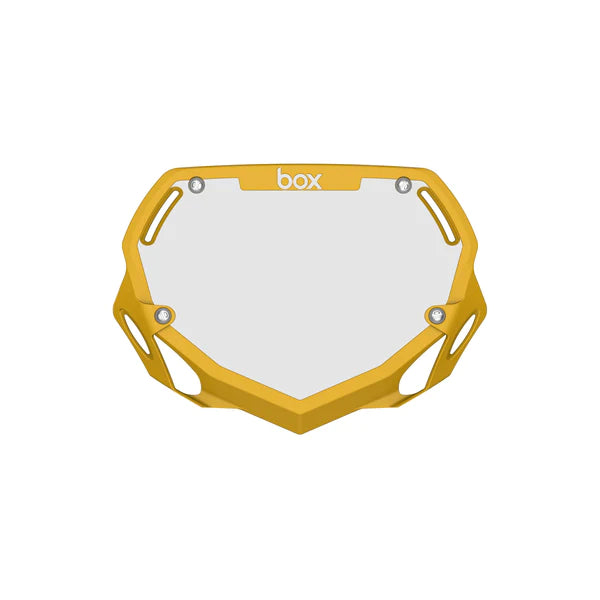 Box Two Mini / Cruiser BMX Number Plate - Yellow + White