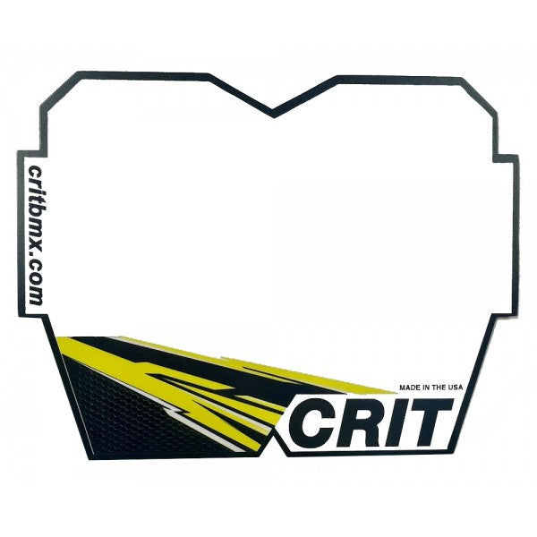 Crit Carbon Mini/Cruiser BMX Number Plate - Yellow - USA Made