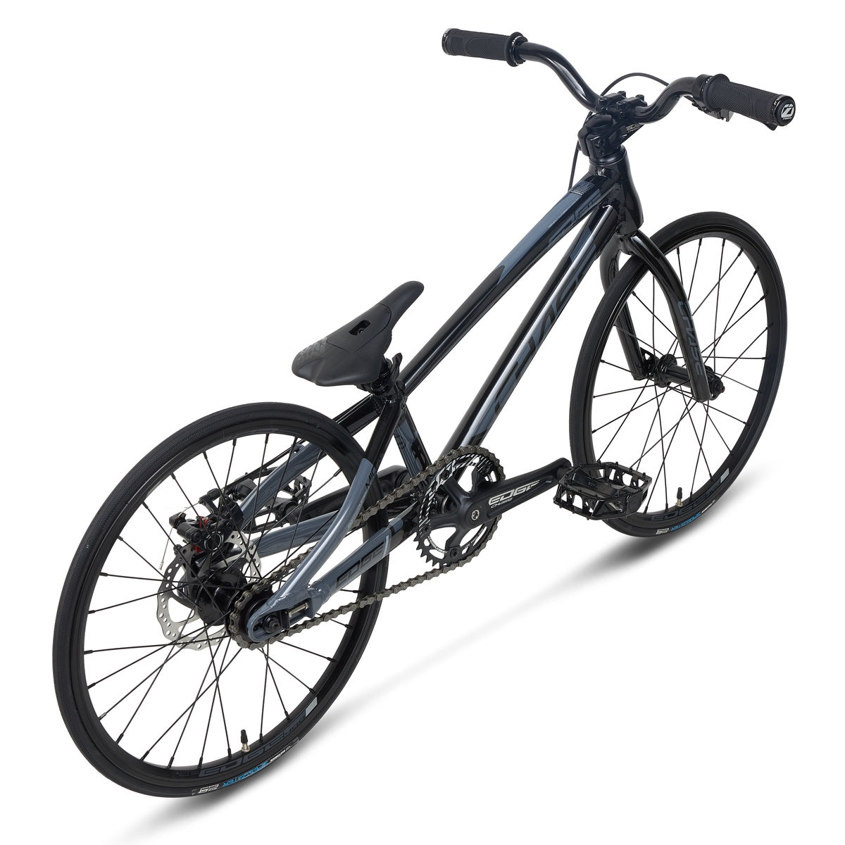Black bicycle on a white background