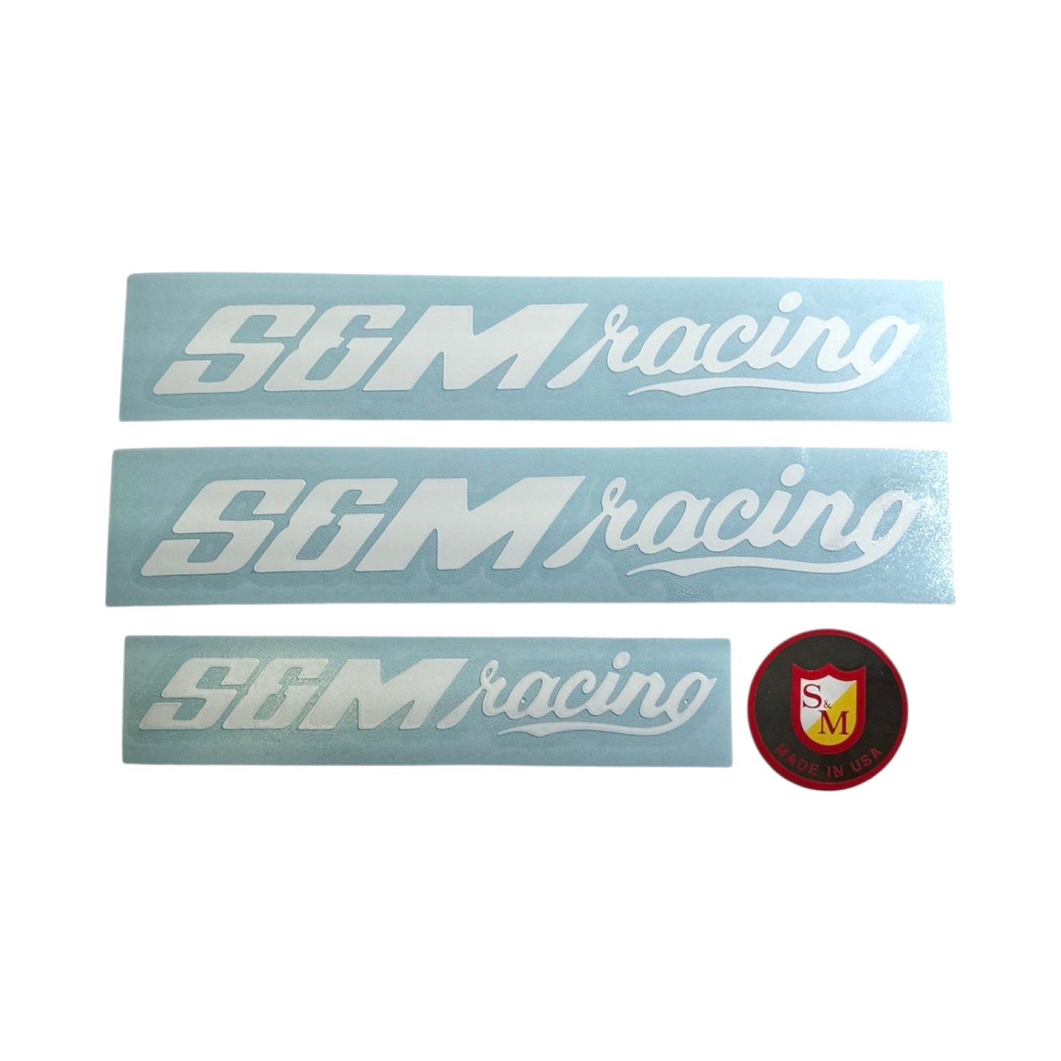 S&M BMX Race Handlebar and Fork Decals - Set of 4 - White