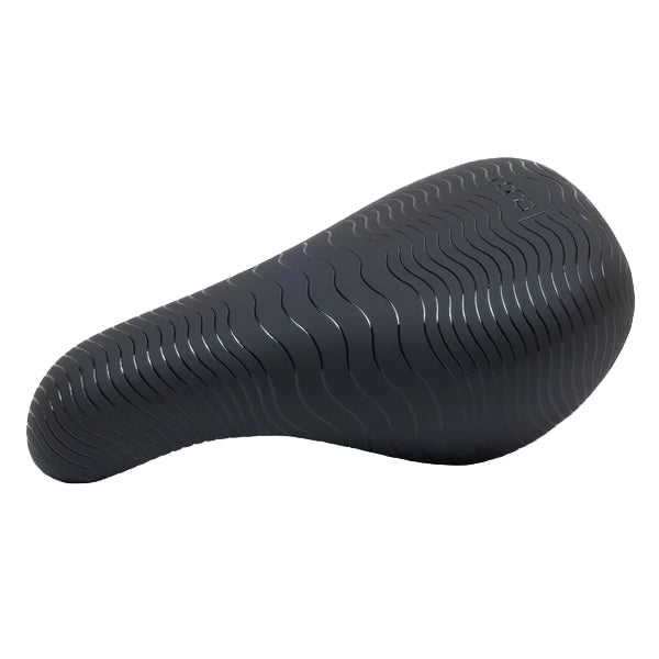 Black bicycle seat on a white background