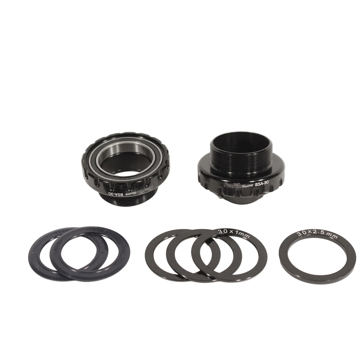 Bearing assembly with rings on a white background
