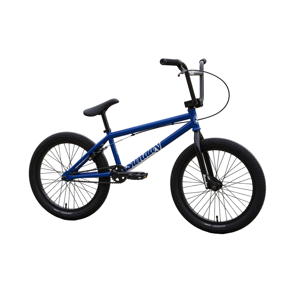 Blue bicycle on a white  background