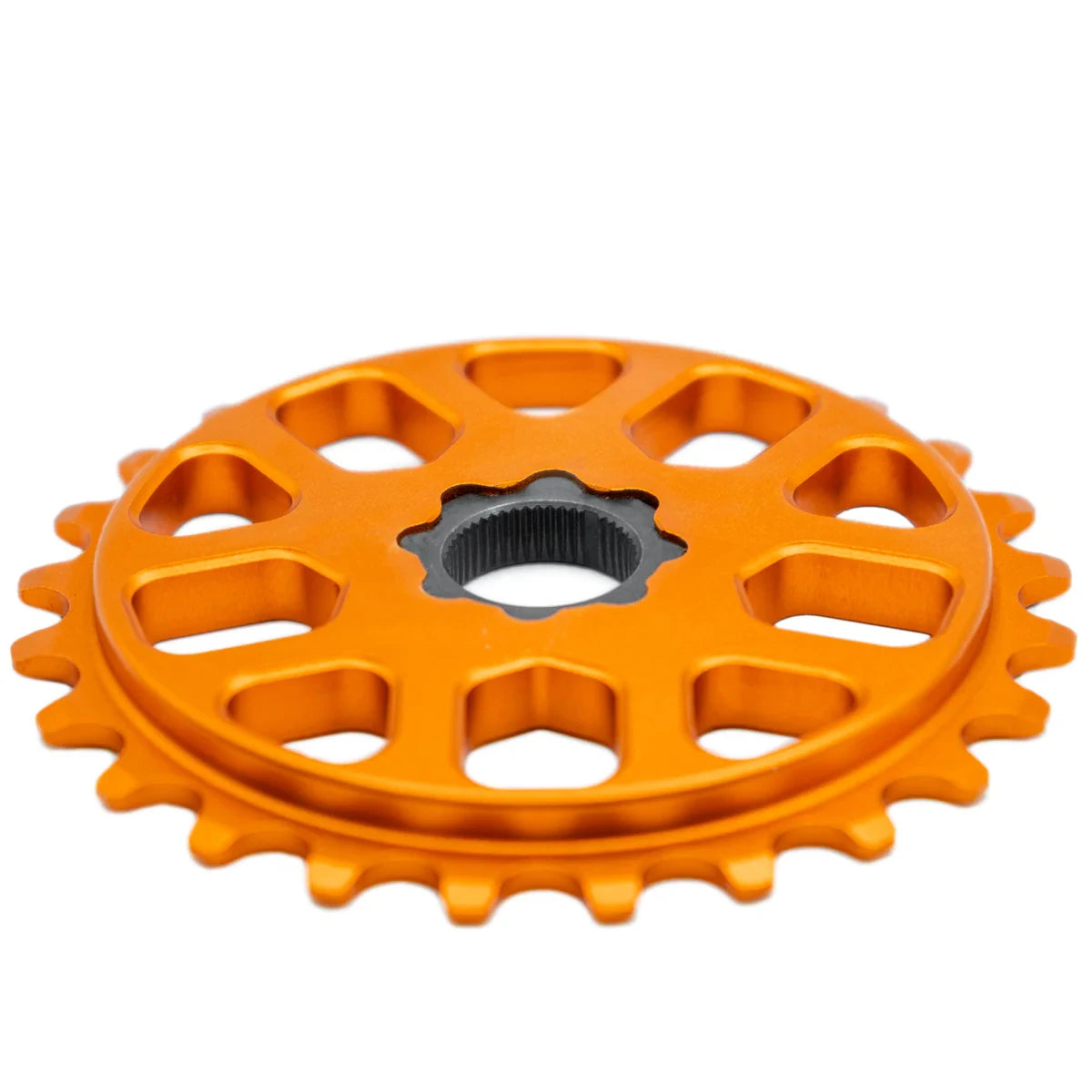 25t Spline Drive Aluminum Sprocket - Orange - BMXGuru.com