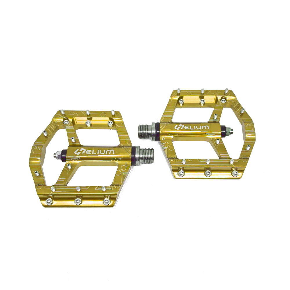 Helium Aluminum Jr BMX Platform Pedals - Sealed - 9/16" - Gold
