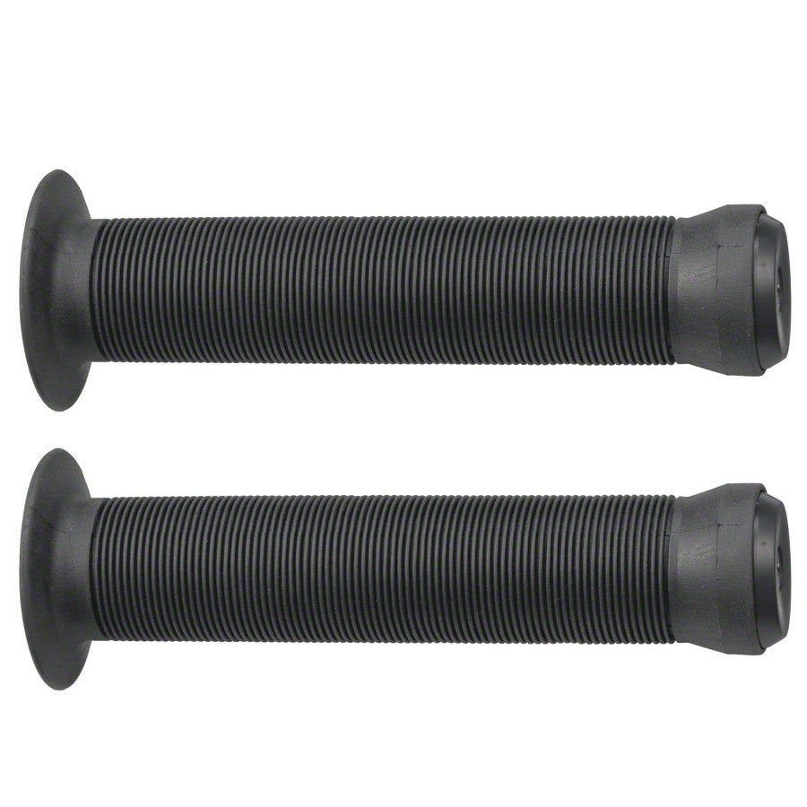 Two black metal springs on a white background