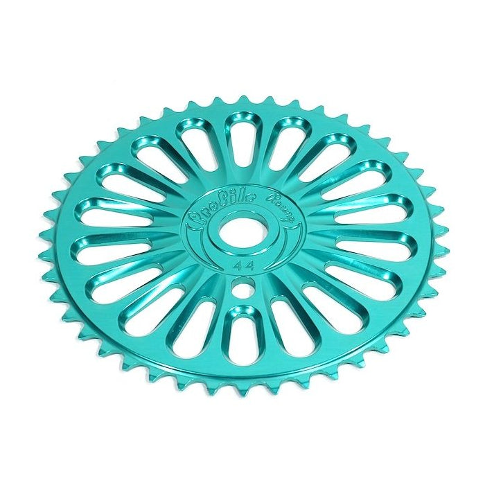 Profile 44t Imperial BMX Sprocket / Chainwheel - Aqua - USA Made