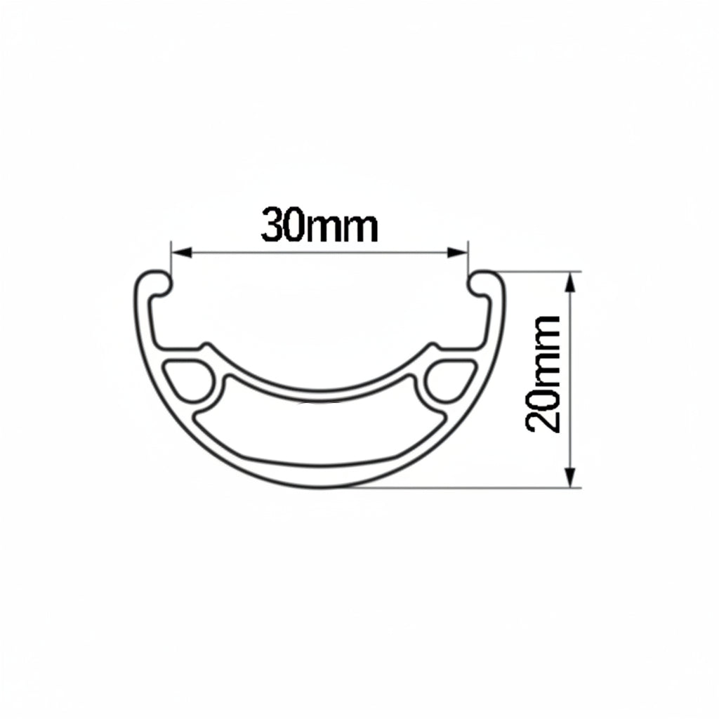 Measurement diagram of a circular component with dimensions 30mm and 20mm on a white background.