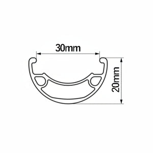 Measurement diagram of a circular component with dimensions 30mm and 20mm on a white background.