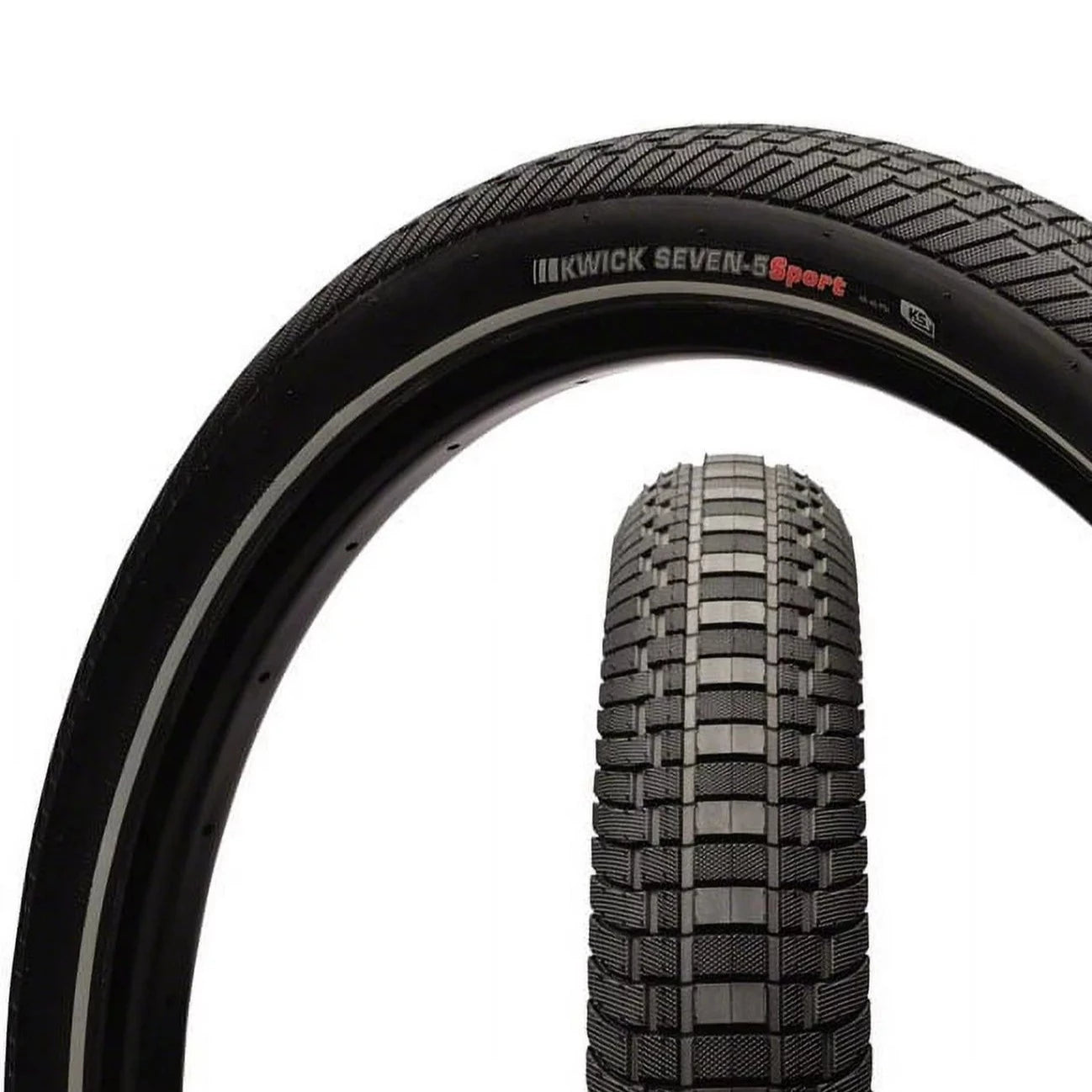 27.5x1.75 Kenda Kwick Black ATB/BMX tire w/ reflective stripe