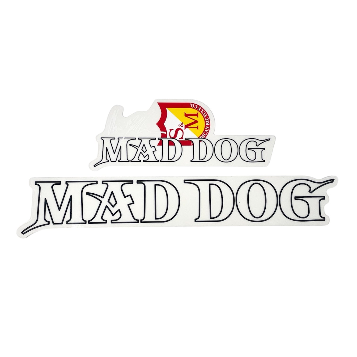 S&M Mad Dog BMX Frame Decal Set - Black Outline