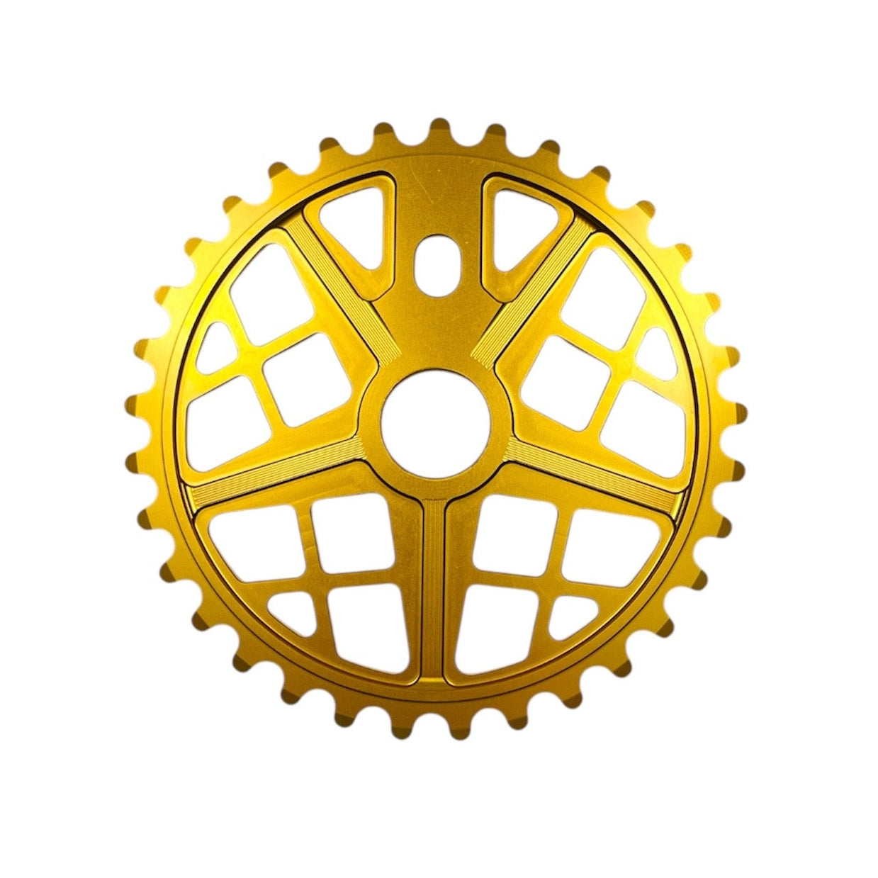 Gold sprocket on a white background