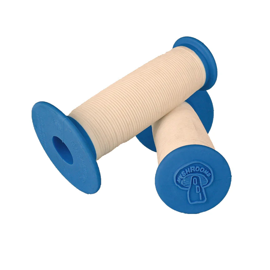 ODI Mushroom II Dual Ply Re issue BMX grips Off White over Blue BMXGuru C W Cycle
