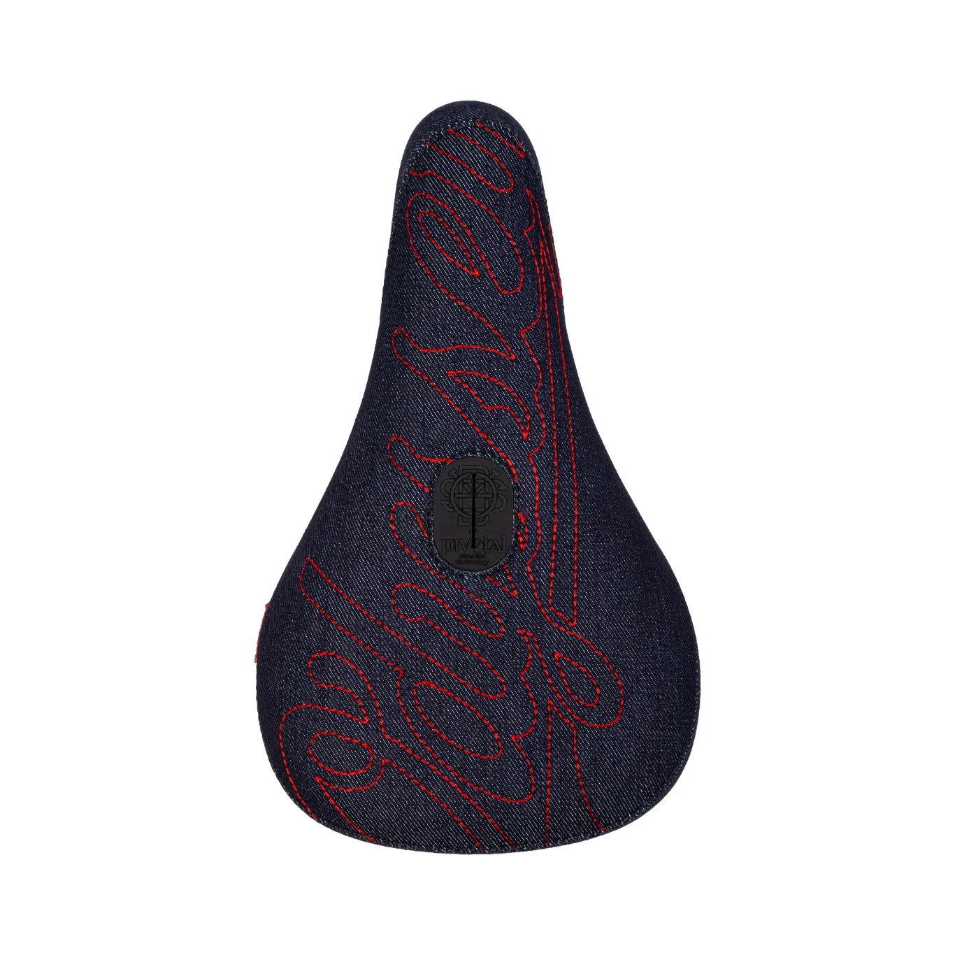 Odyssey Big Stitch Fat Pivotal BMX Seat - Denim/Red