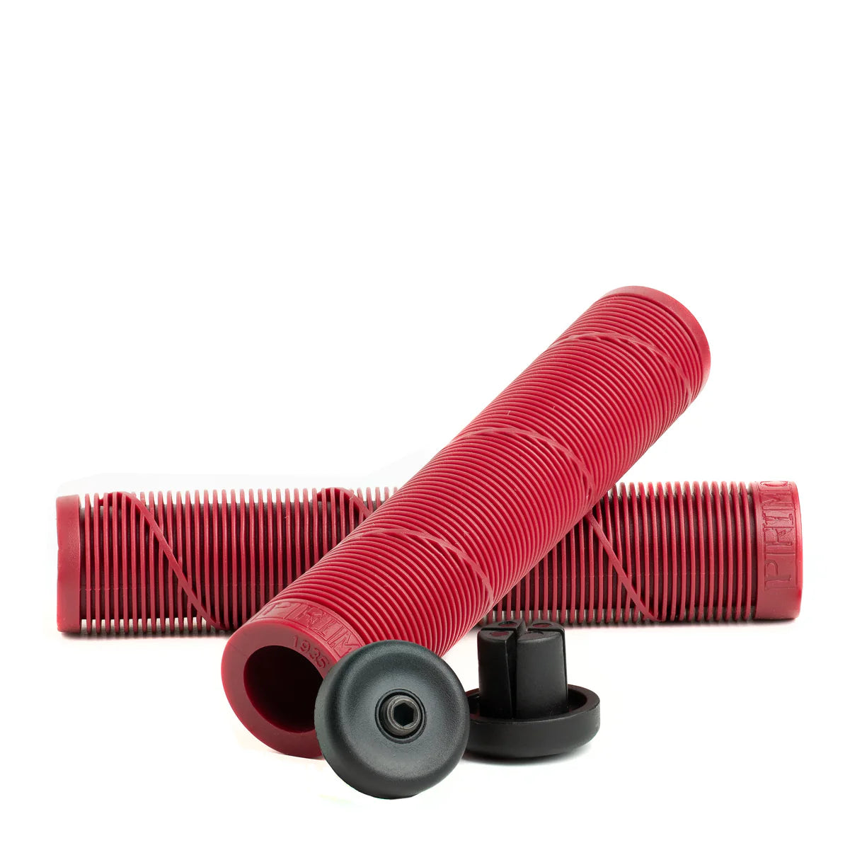 Primo BMX Chase Grips w/ Bar Ends - Flangeless - Dark Red