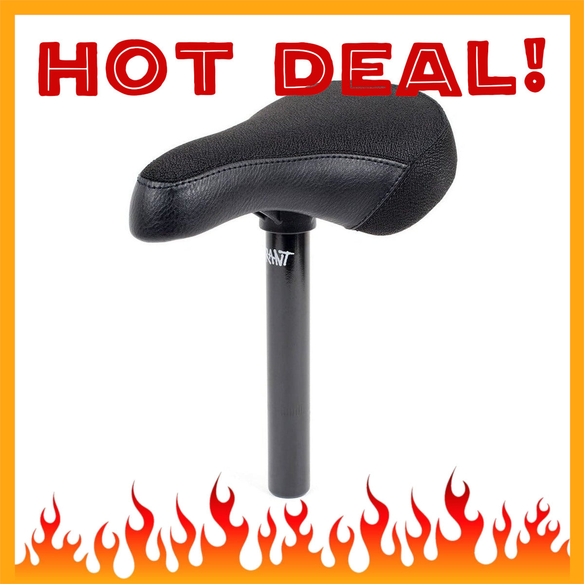 Rant Slime BMX Seat and Post Combo - 25.4mm Uni type - Black