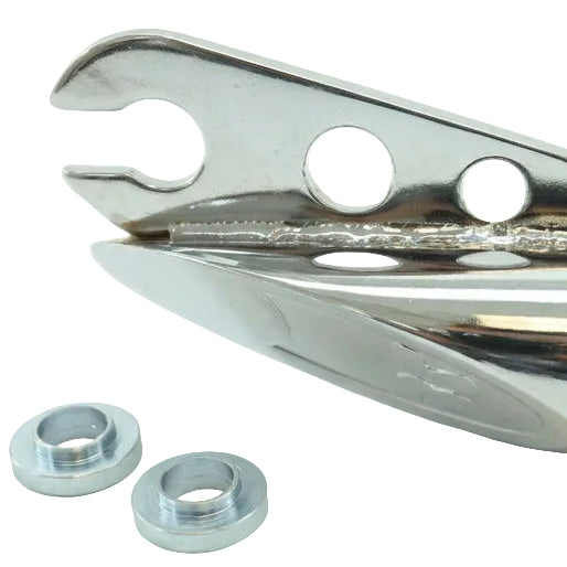 Front Axle Stepped Washer Retaining Clip - Pair - Silver