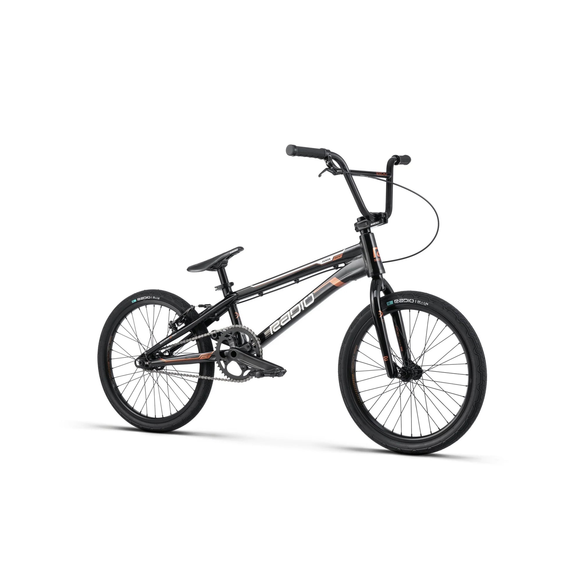 Radio Xenon Pro XL 20" Complete BMX Race Bike - 21.25"TT - Black/Copper