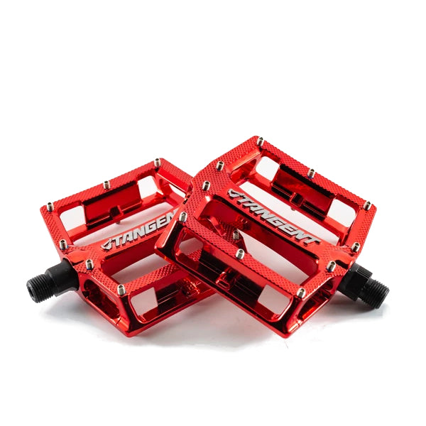 Tangent Platform BMX Pedals - Aluminum - 9/16" - Red Chrome