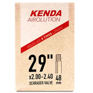 Kenda air tube packaging with specifications on a white background