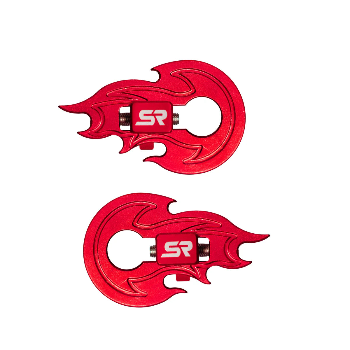 Street Runner Flame Chain Tensioner - 14mm with 3/8" Adapter - Pair - Red