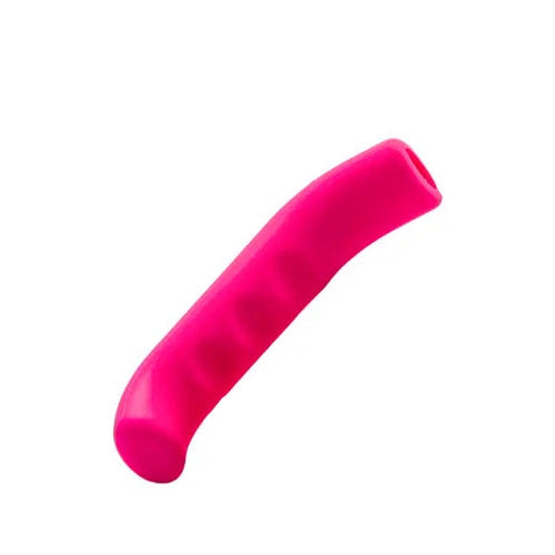Pink silicone sleeve on a white background