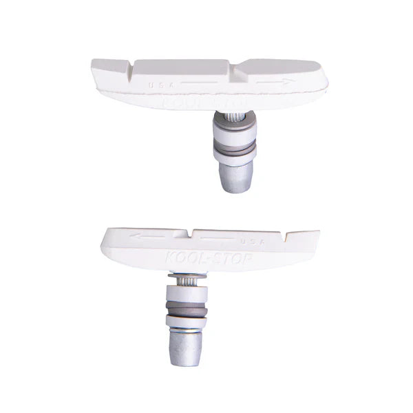 Kool Stop Supra 2 Threaded brake pads shoes - White - USA Made