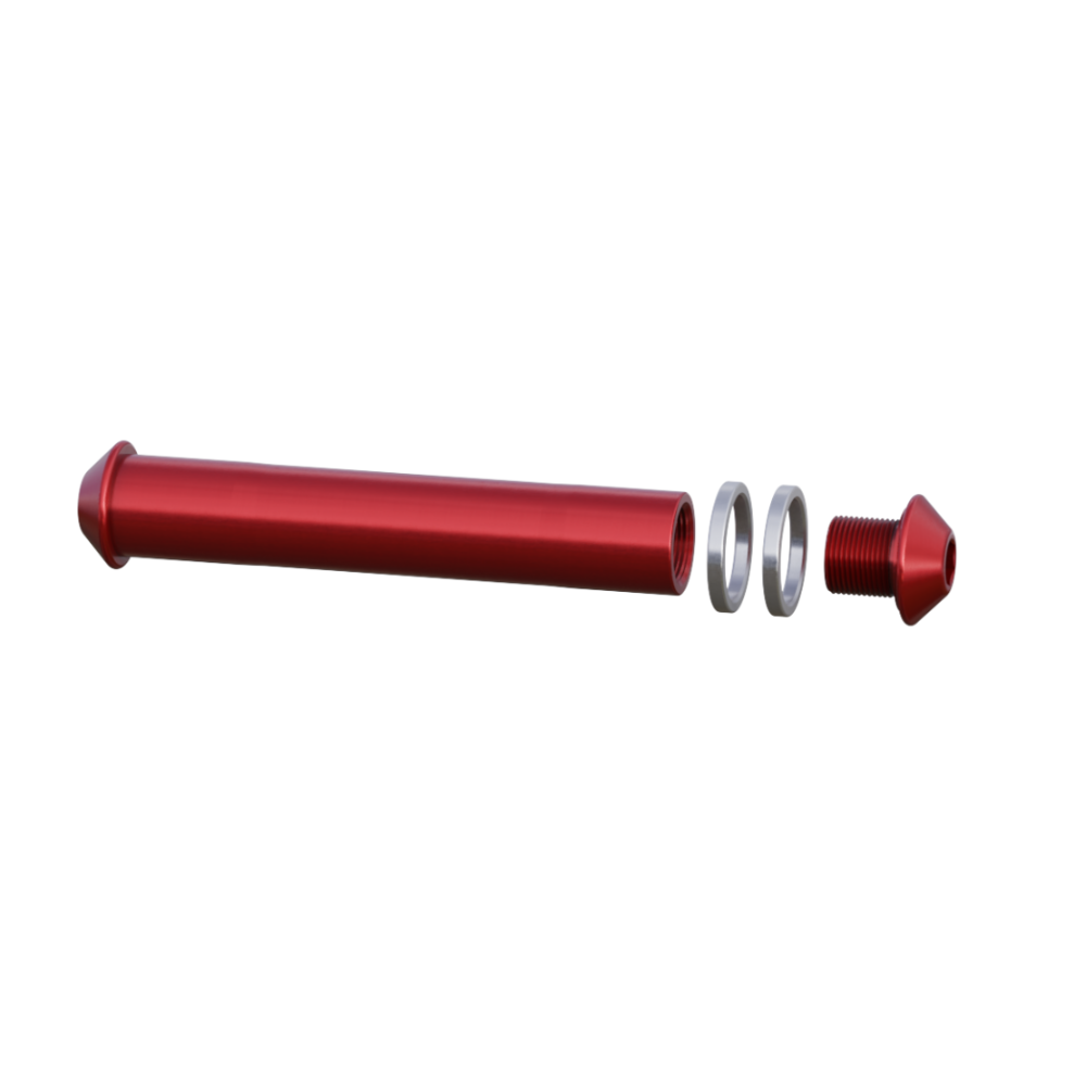 Onyx Racing Products 20mm BMX Thru-bolt Axle - 114mm - Red