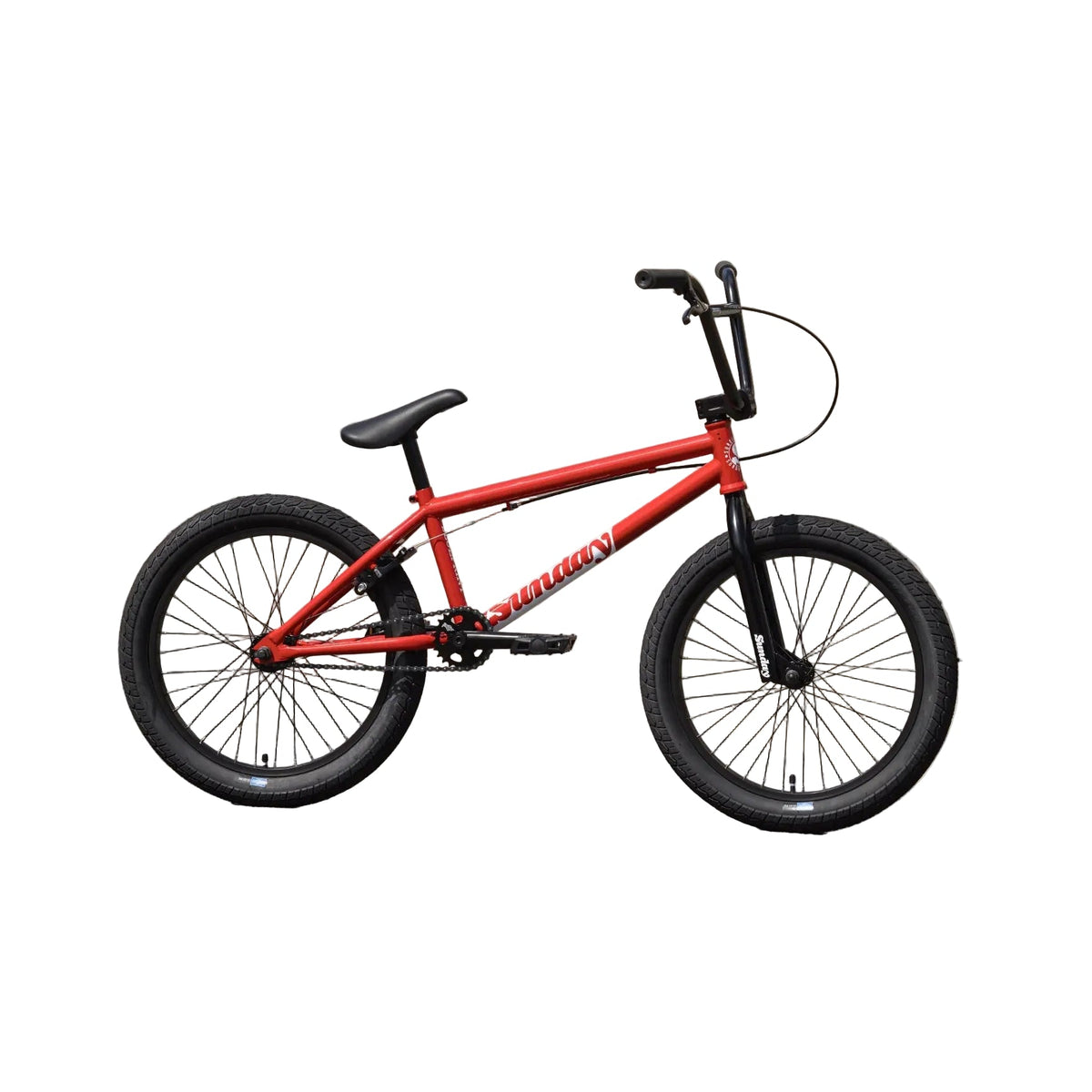 Red bicycle on a white background