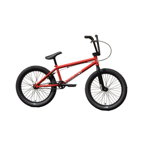 Red bicycle on a white background