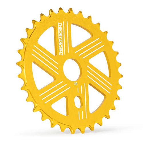 Yellow sprocket on a white background