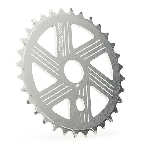 Metallic sprocket on a white background