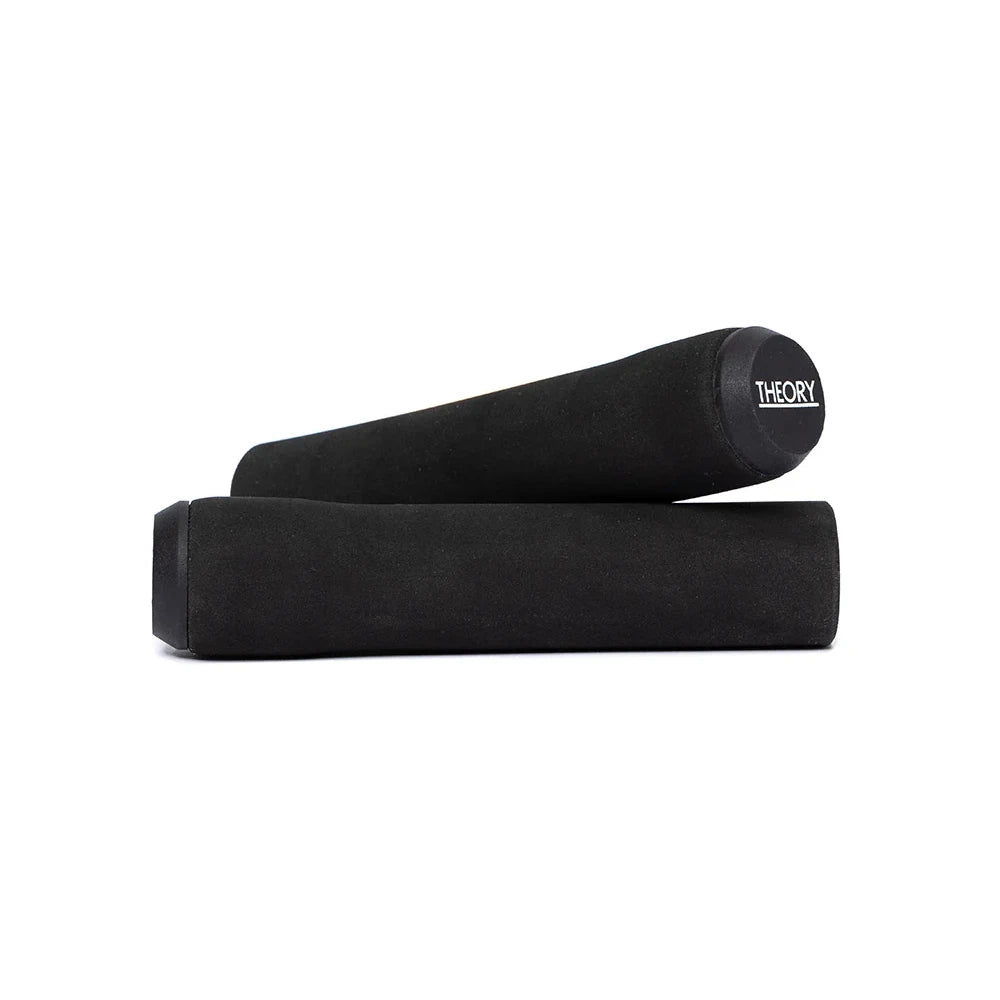 Theory Silicone Flangeless BMX Grips w/ Bar Ends - 130mm - Black