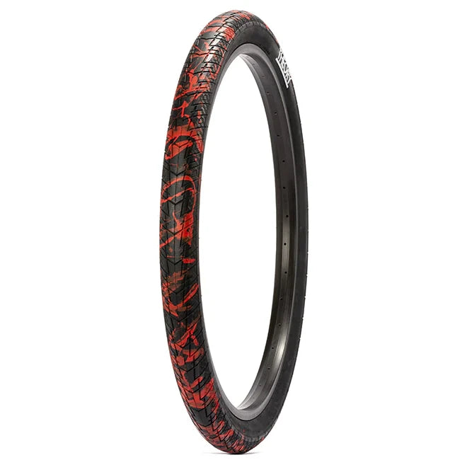 26x2.35 Theory Method BMX Tire - Black w/ Red Splatter