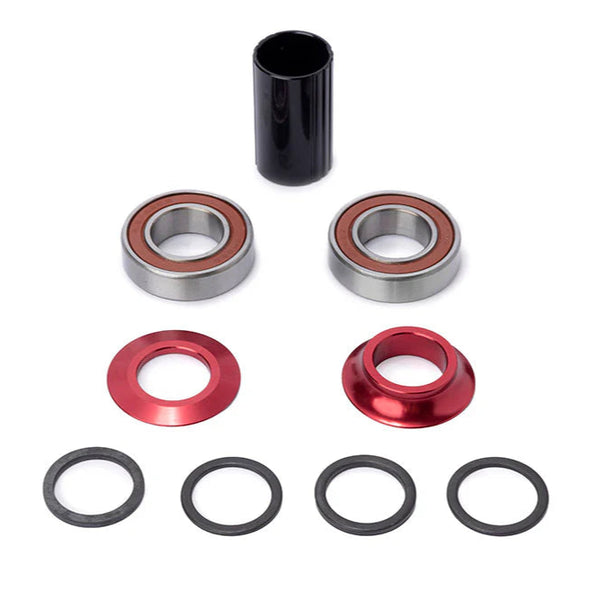 Theory 22mm Mid BMX Bottom Bracket Kit - Red - BMXGuru.com / C&W Cycle