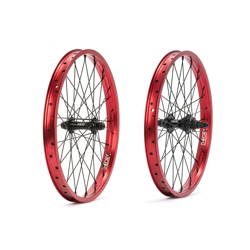 20" Theory Predict BMX Wheelset - 9t RHD - Sealed - Pair - Red