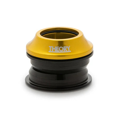 Gold and black bicycle headset on a white background