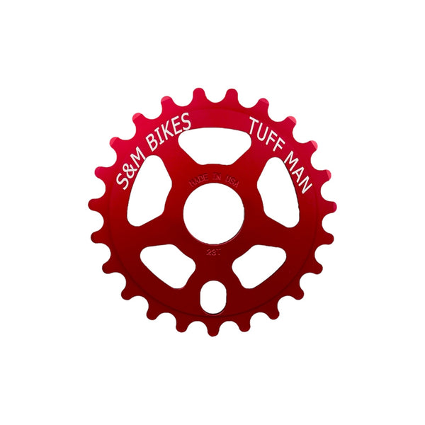 S&M Tuffman 23t BMX Sprocket / Chainwheel - Red - USA Made