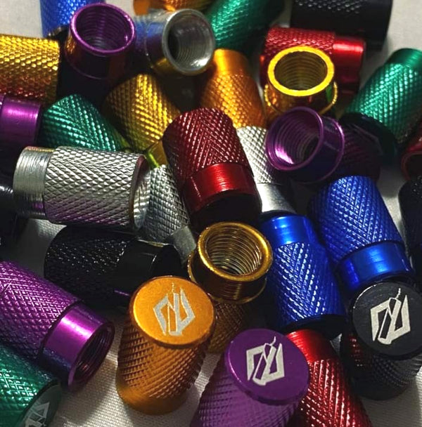 TNT Alloy Valve Caps Schrader Valve Pair / C&W Cycle