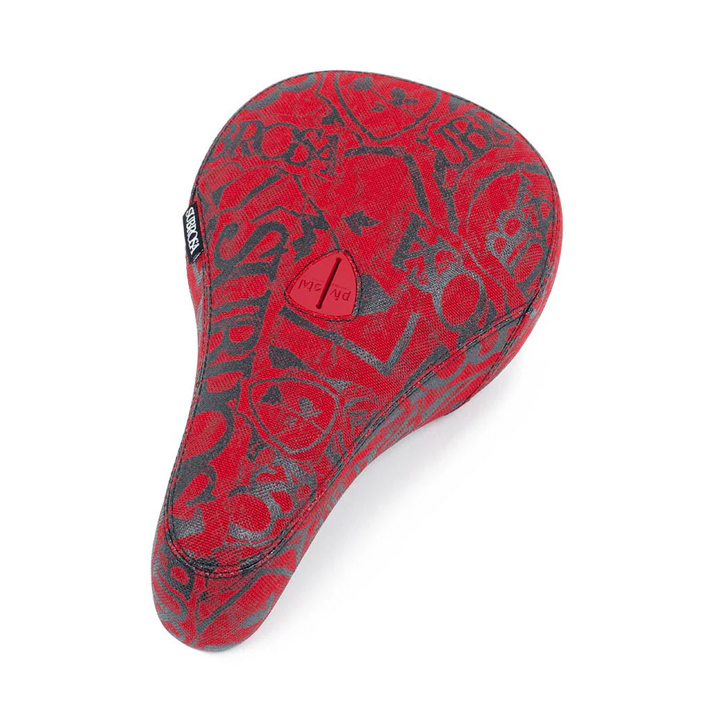 Subrosa Thrashed Mid Padded Pivotal BMX Seat - Black / Red