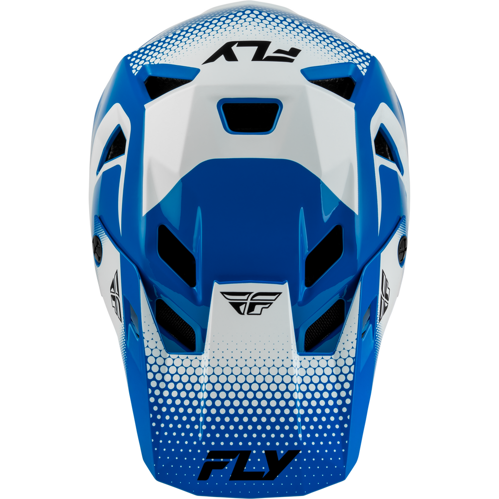 Fly Rayce Full Face BMX / DH Helmet - sz Youth L - Blue/White/Black