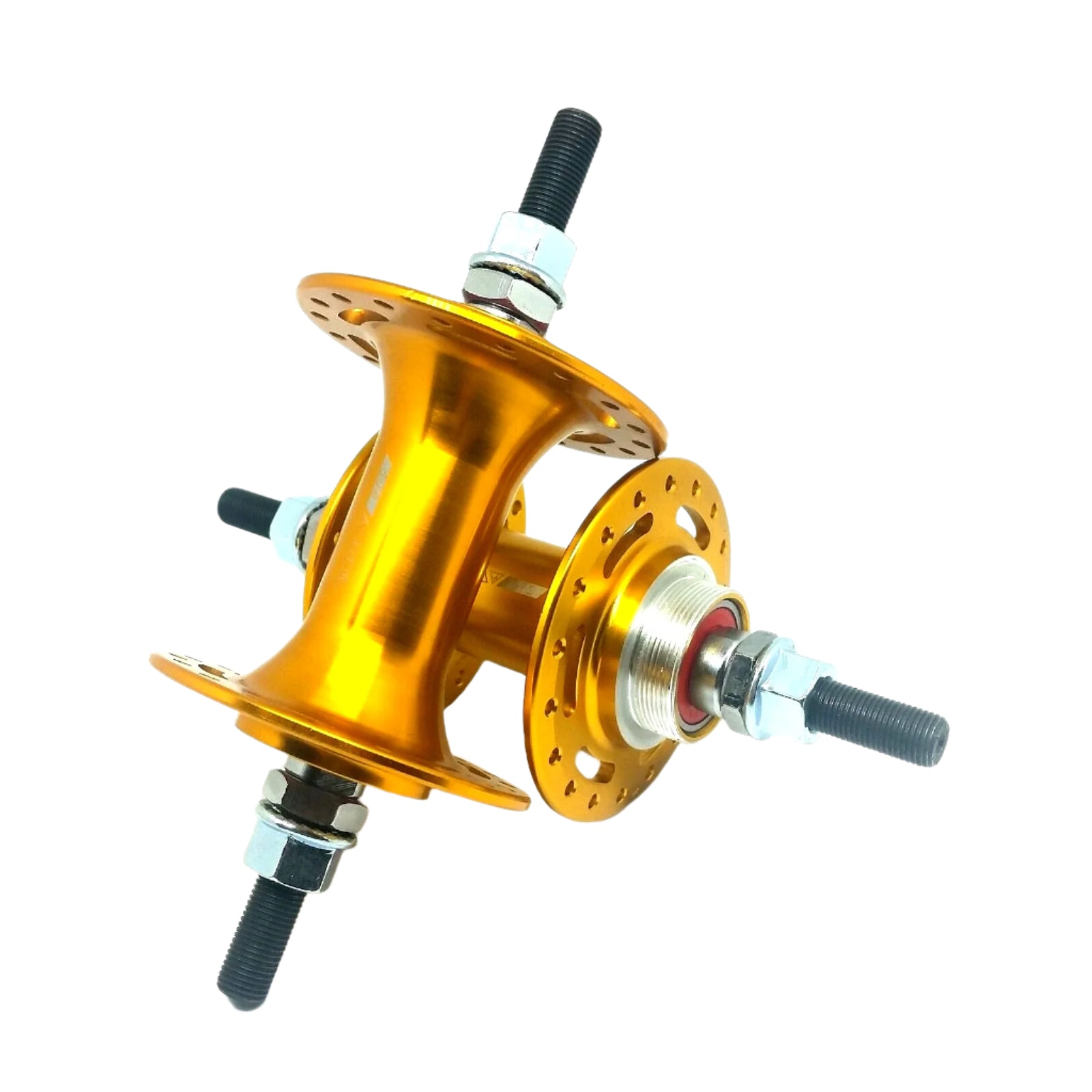 BlackOps Sealed High Flange w/ Cut-outs Flip/Flop BMX Hubset - 36h - 3/8" - Gold