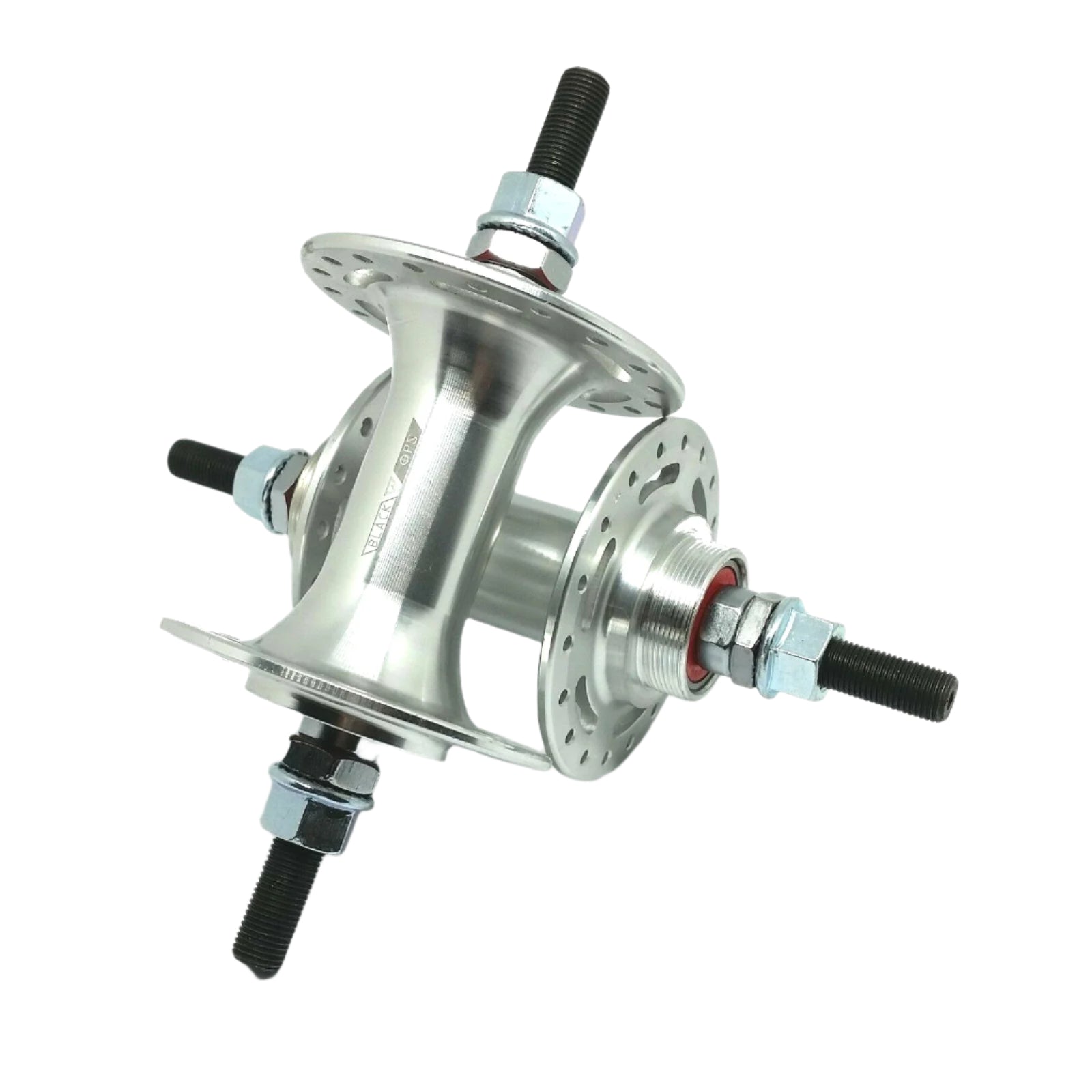 BlackOps Sealed High Flange w/ Cut-outs Flip/Flop BMX Hubset - 36h - 3/8" - Silver