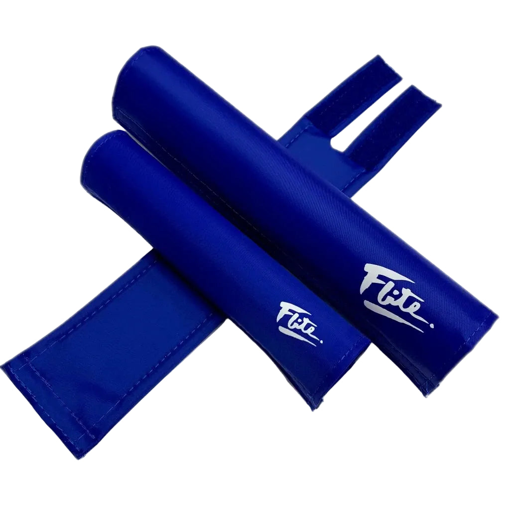 bmx bicycle pads Flite Classic BMX 3 Piece Padset - Blue w/ White Logo - USA Made