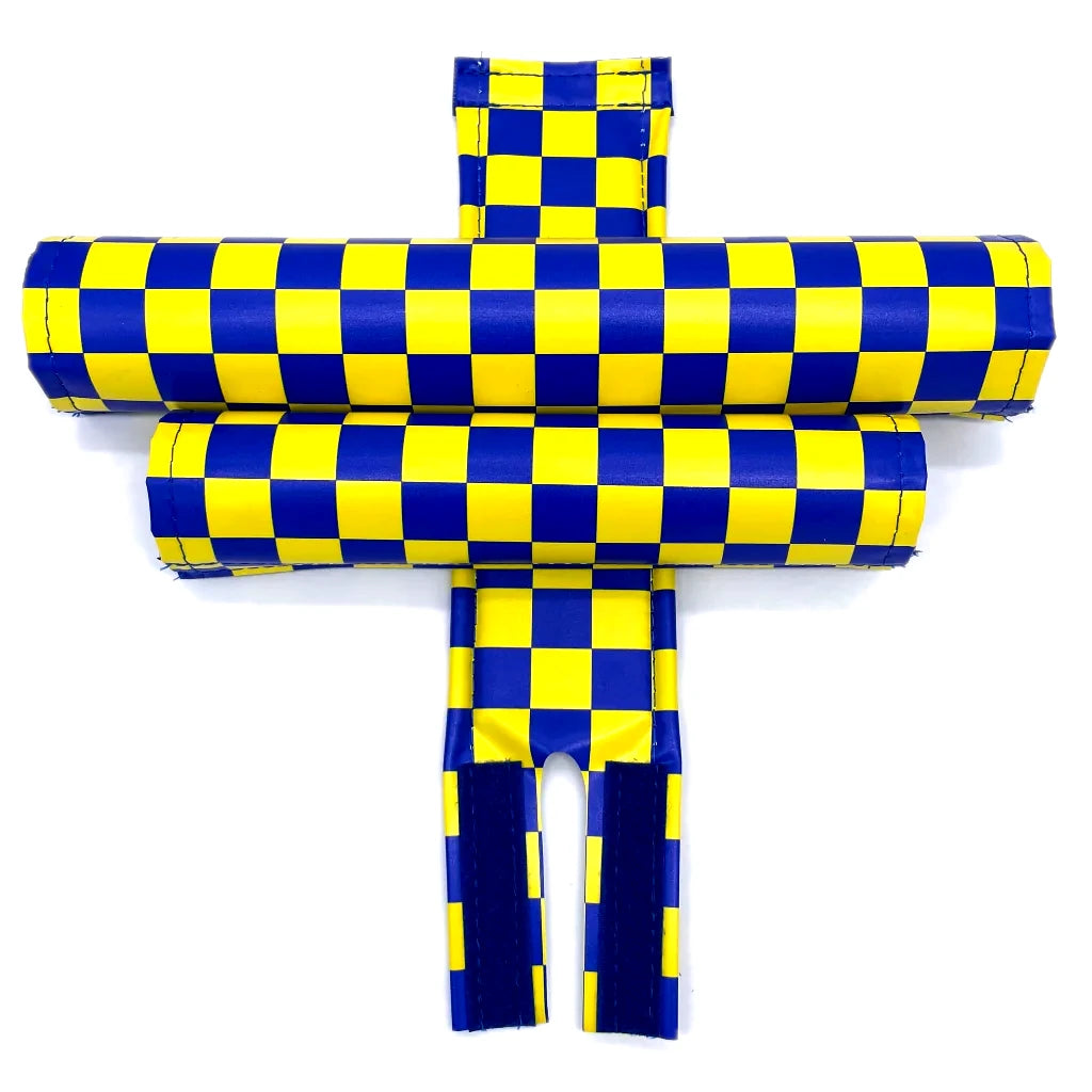 Flite Classic BMX 3 Piece Padset - Blue & Yellow Checkerboard