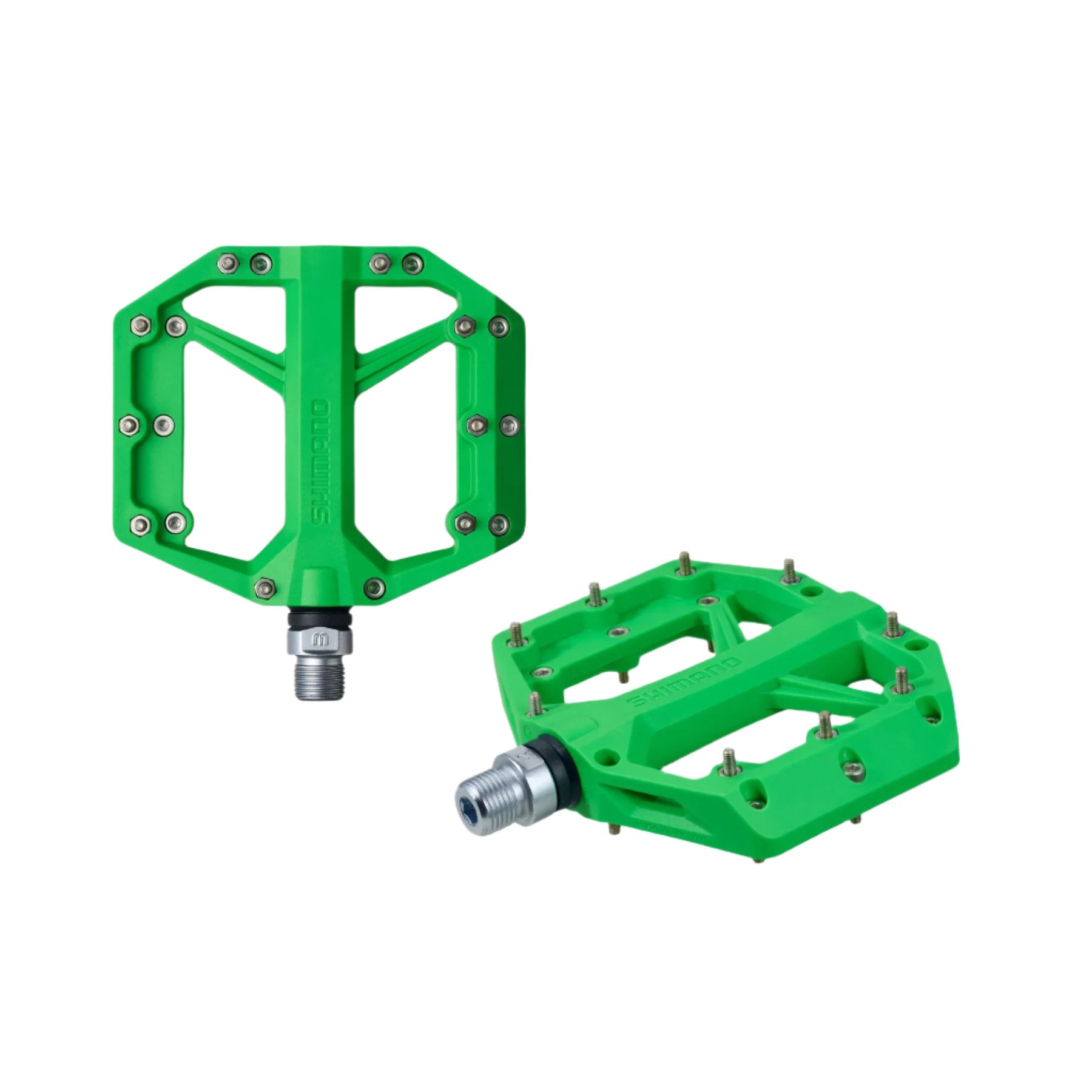 Shimano  PD-GR400 Composite Platform Pedals - Removable Pins - 9/16" - Green