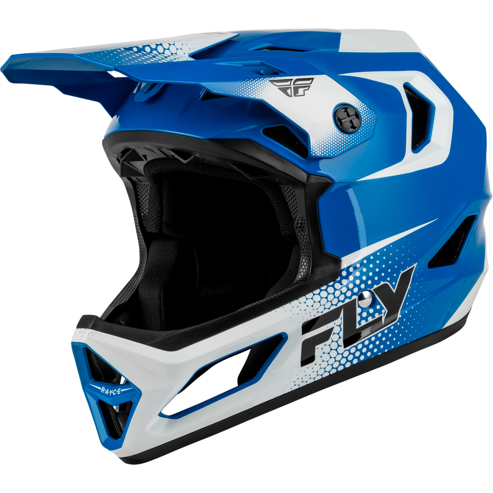Fly Rayce Full Face BMX / DH Helmet - sz Youth L - Blue/White/Black